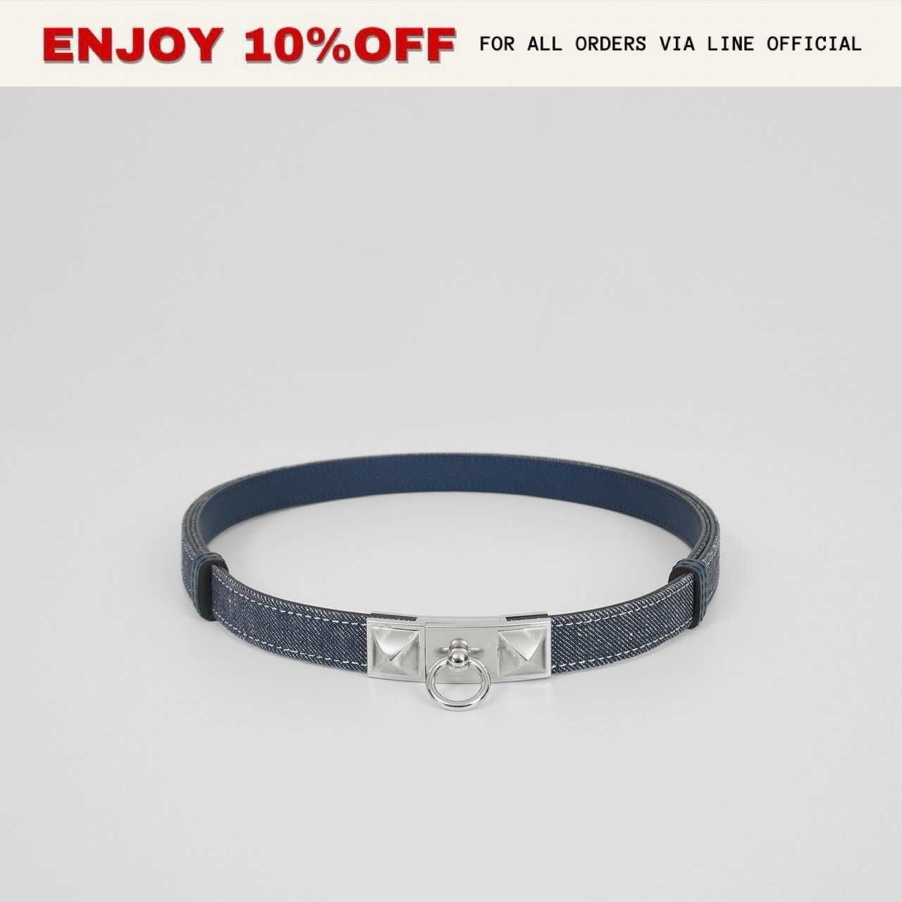 NEW! HERMES Rivale 18 Belt สี Denim Epsom PHW | ACC