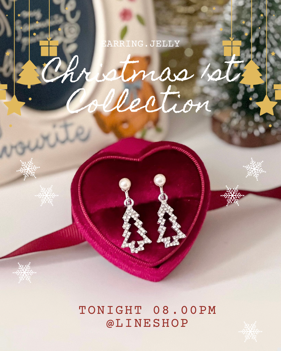 XMAS ต้นคริสมาสเพชร เงิน แป้นหนีบธรรมดา