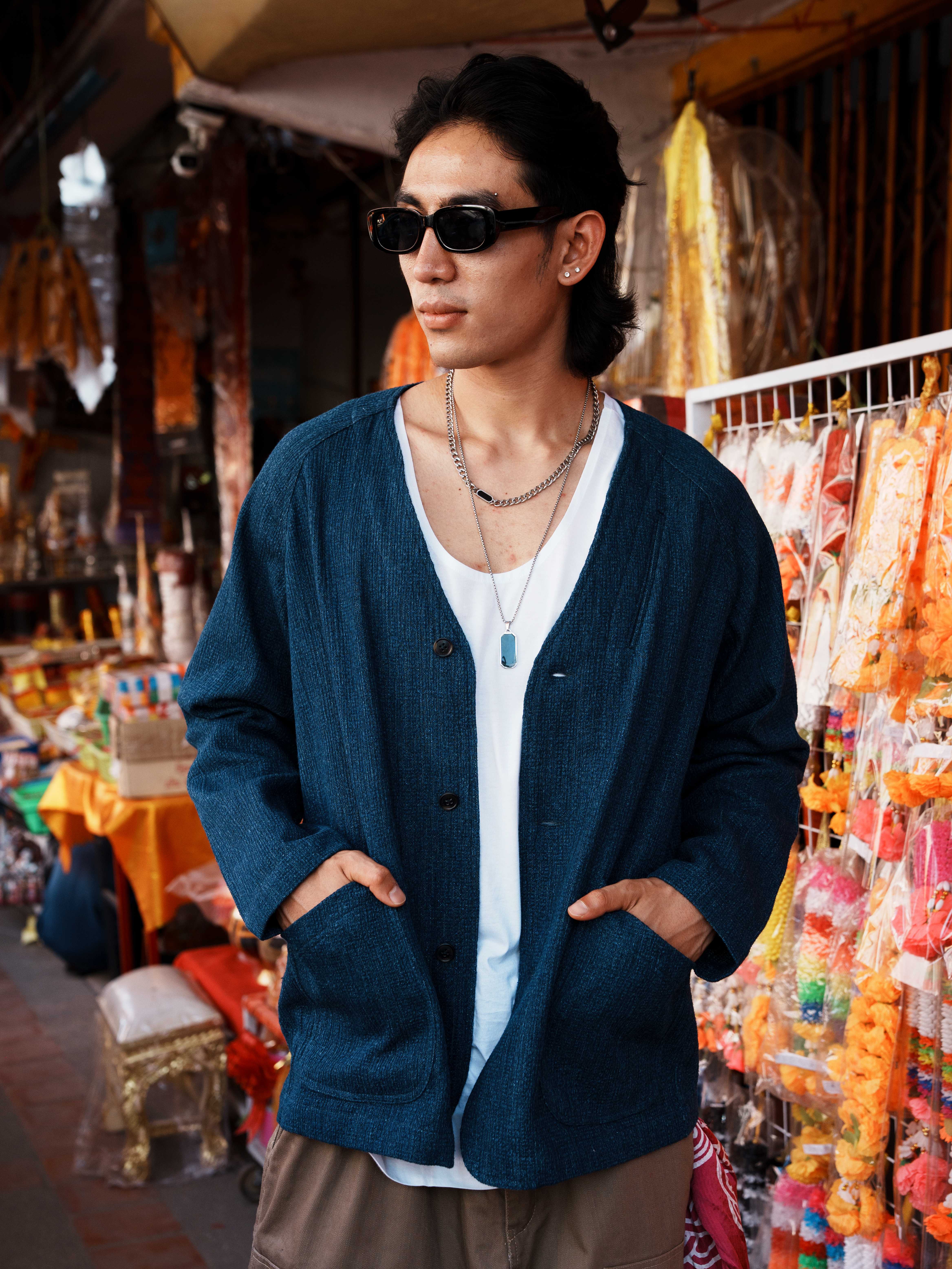 Easterner V Blazer double pocket เสื้อเบลเซอร์ Rugged Dark Denim