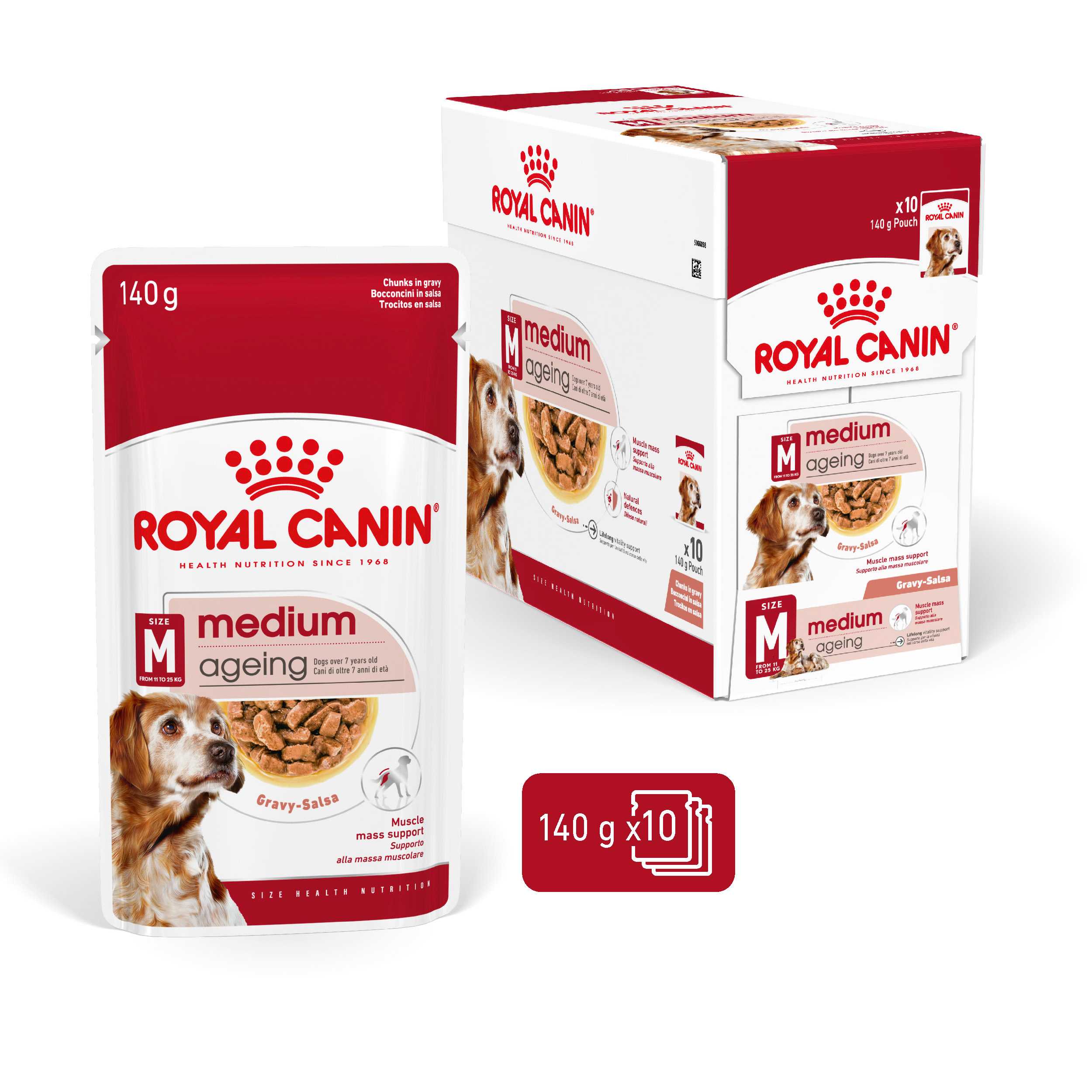 Royal canin Medium wet Ageing 7+ อาหารเปียกสำหรับสุนัขพันธุ์กลาง ( 10 ซอง) 7 ปีขึ้นไป