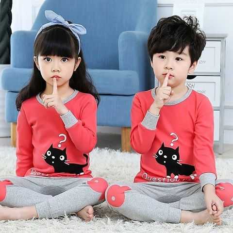 K123 ชุดนอนเด็กสไตส์เกาหลี ผ้านิ่มใส่สบายลายน่ารัก  100% COTTON