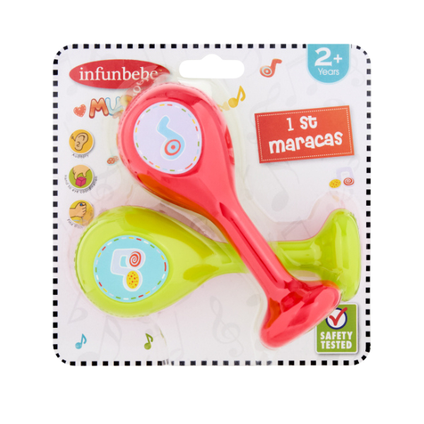 Wel-B x Infunbebe 1st maracas (ชุดเครื่องดนตรี มาราคัส 2 อัน) - ของเล่นเด็ก มาราคัส เครื่องดนตรี เขย