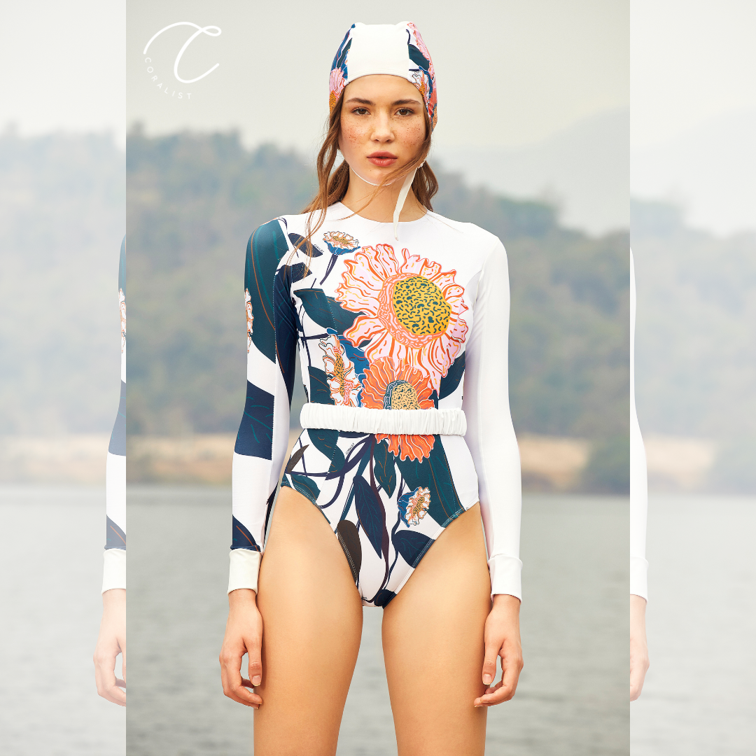 [Coralist Swimwear] ชุดว่ายน้ำแขนยาวรุ่น April สี Seaside Daisy (CREX210)