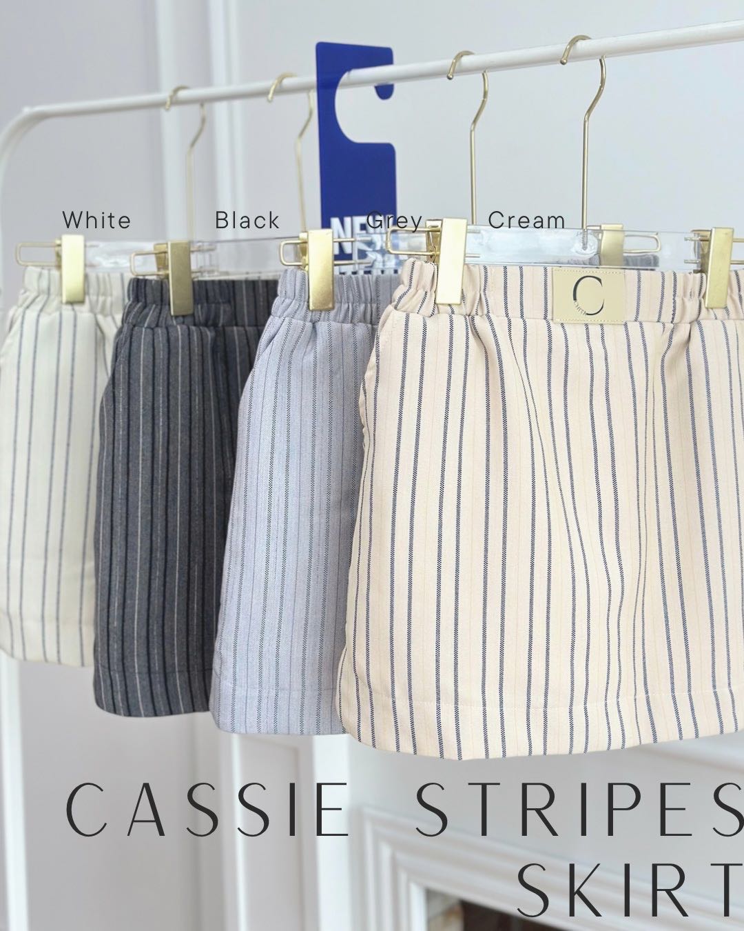 Chita studio-Cassie stripes - skirt กระโปรงสั้นมีซับใน