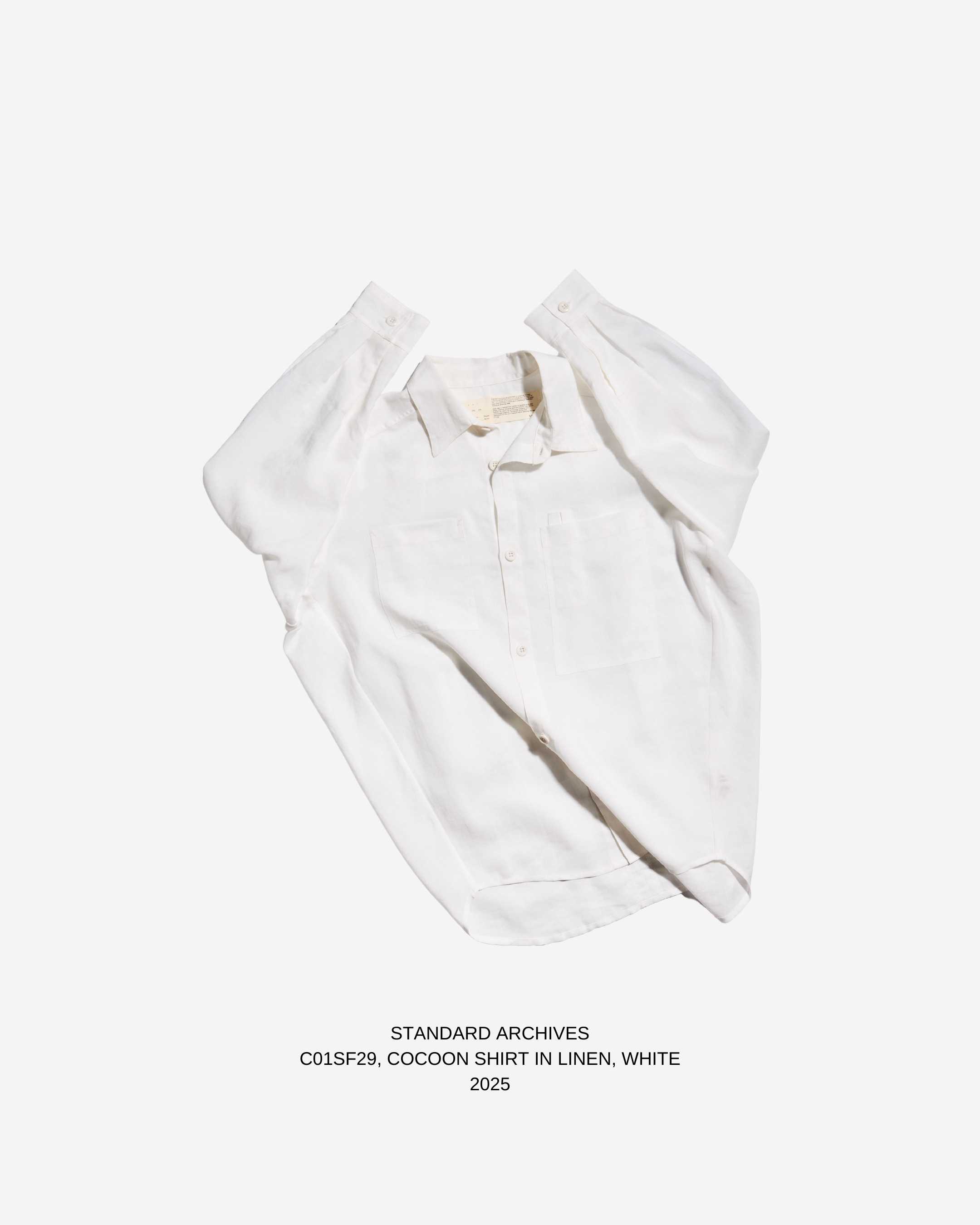 C01SF29,COCOON SHIRT IN LINEN,WHITE