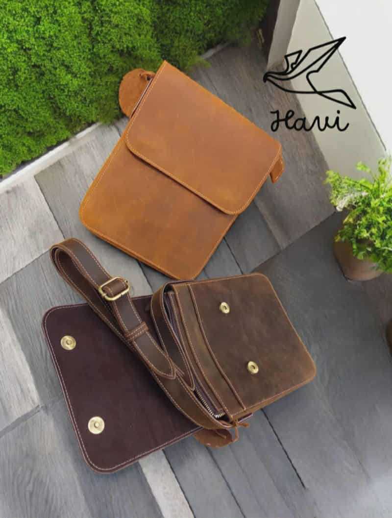 💼 กระเป๋าสะพายหนังวัวแท้ 🐄 handmade พรีเมี่ยม 🪡  🌟 HAVI 🕊️