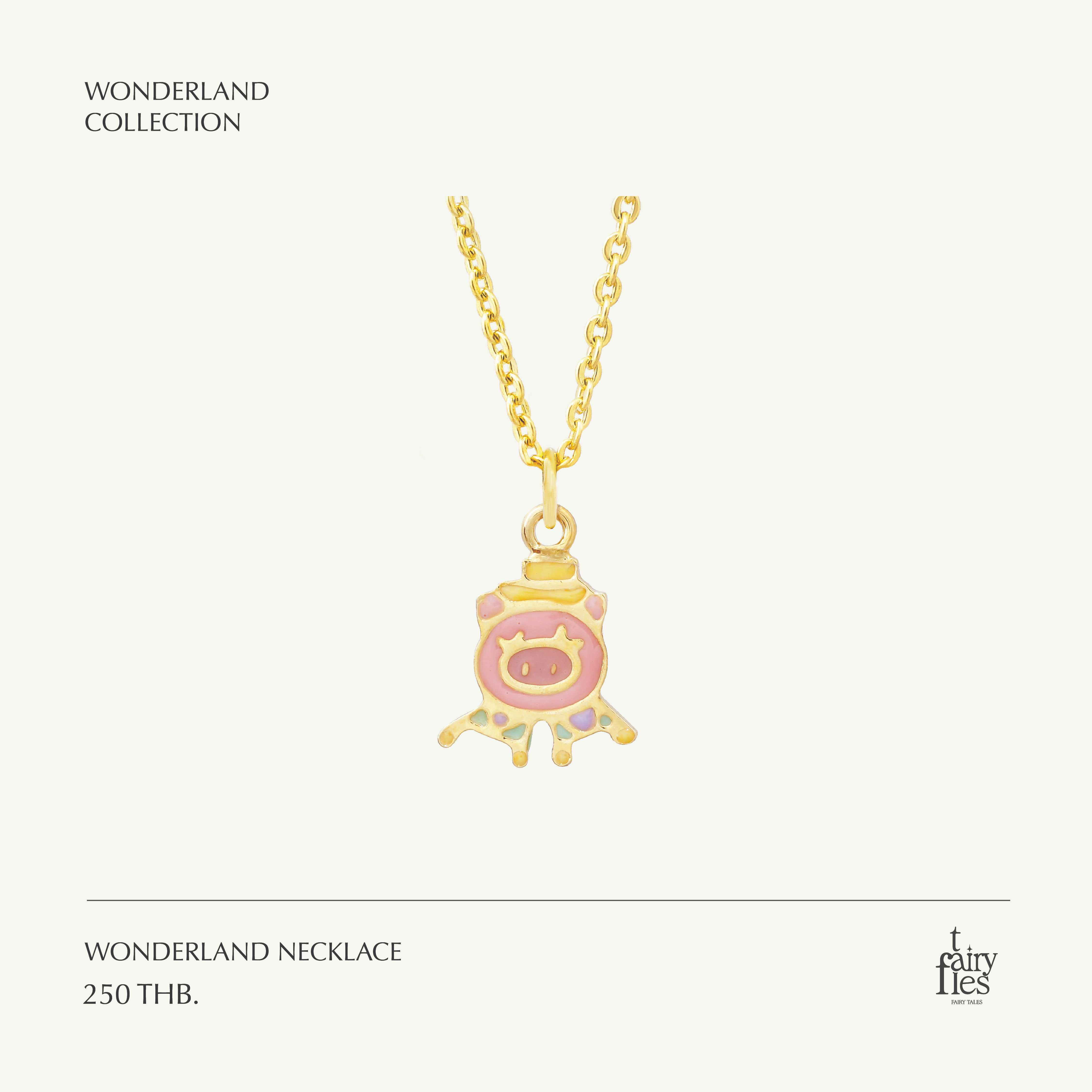 Wonderland Necklace/สร้อยคอจี้แฟนซี หมูชมพู