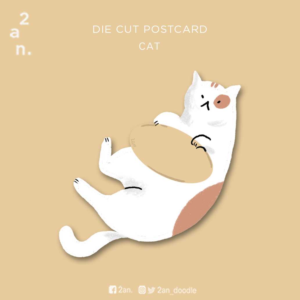 Postcard Die cut - cat