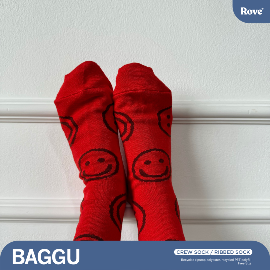 BAGGU Crew Socks - Red Happy