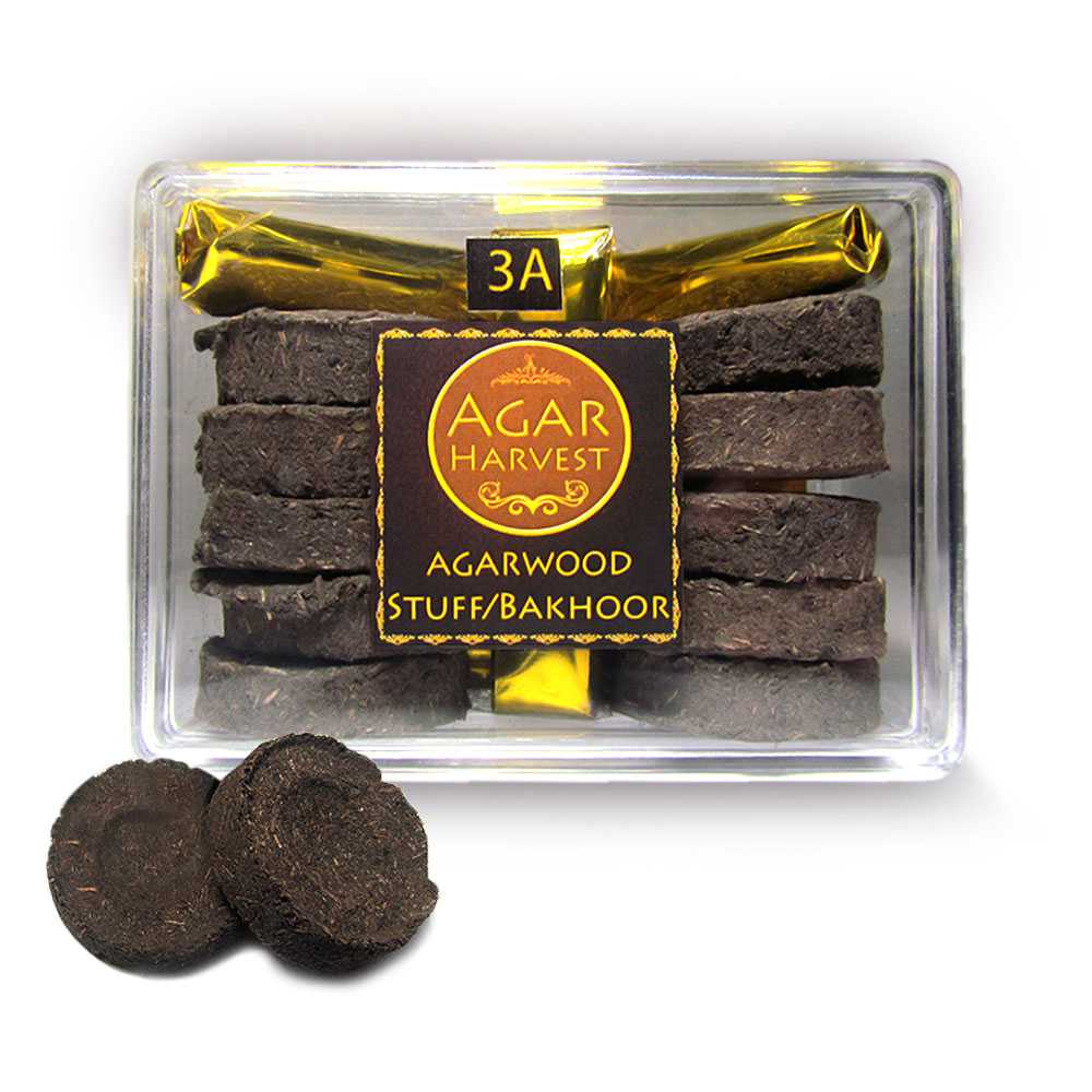 ธูปอัดก้อน ไม้หอมมงคล ไม้กฤษณา แท้ ไม้กฤษณาอัดก้อน Agarwood Stuff / Bakhoor (3A Premium Grade) 24gm