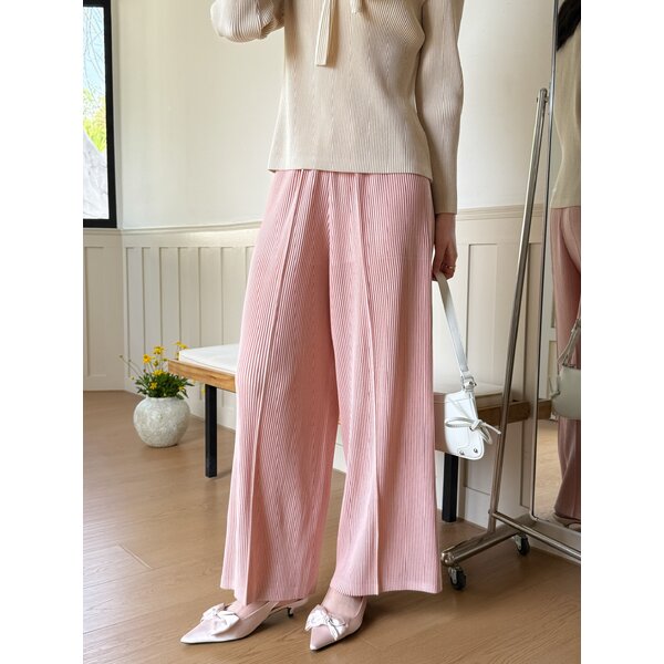 ยาว 39นิ้ว 2MUAY รุ่น GJO1453 กางเกงพลีทคุณภาพ THICK STRAIGHT LEG PLEATED PANTS 12สี FREE SIZE