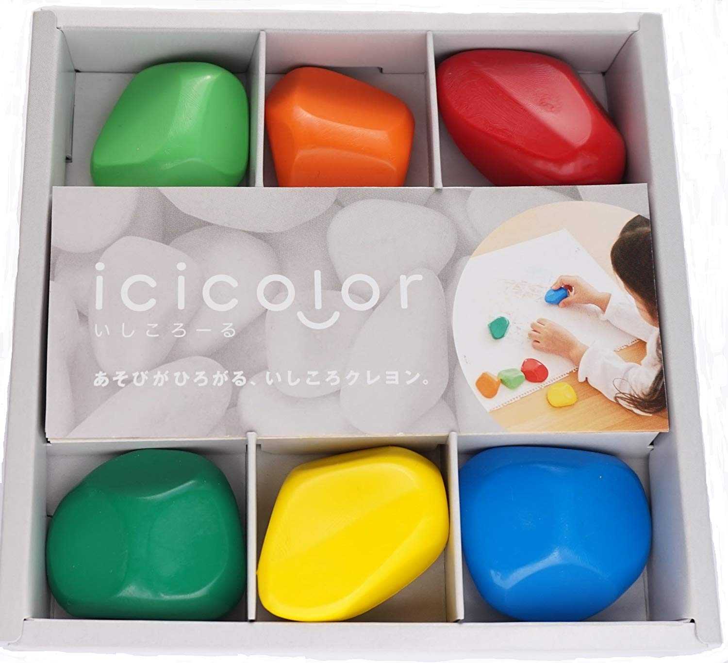 Aozora icicolor 6 Colors - สีเทียนรูปทรงหิน 6 สี