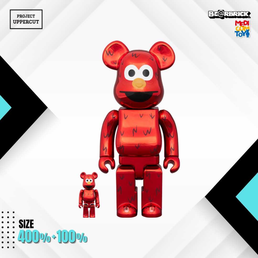 BE@RBRICK 400%+100% SESAME STREET : Elmo - Chrome Ver. [New]