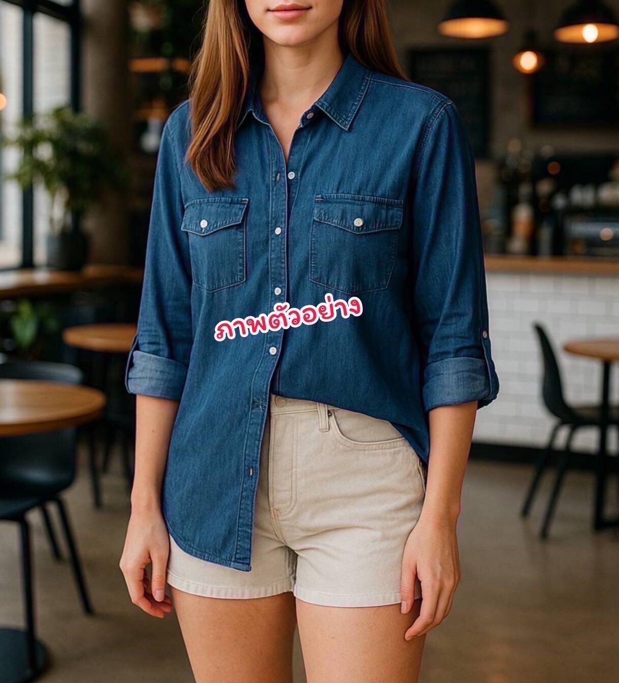 เสื้อยีนส์เนื้อนิ่มบาง ใส่สบาย งานแบรนด์ห้าง งานนอกมือ2