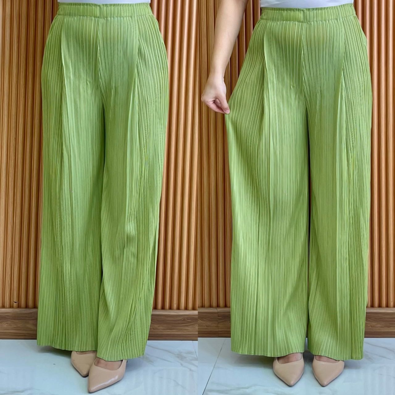 PleatByNisa A968 กางเกงอัดพลีทผ้าพรีเมียม เนื้อผ้าคุณภาพ Polyester100%
