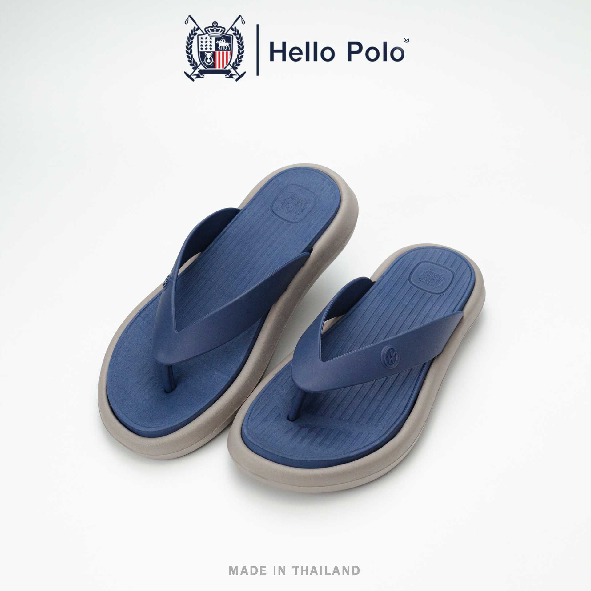 Hello Polo รุ่น HP8068 รองเท้าแตะหูหนีบ ทูโทน สำหรับผู้หญิงและผู้ชาย EVA พื้นนุ่ม กันน้ำ Size 36-41