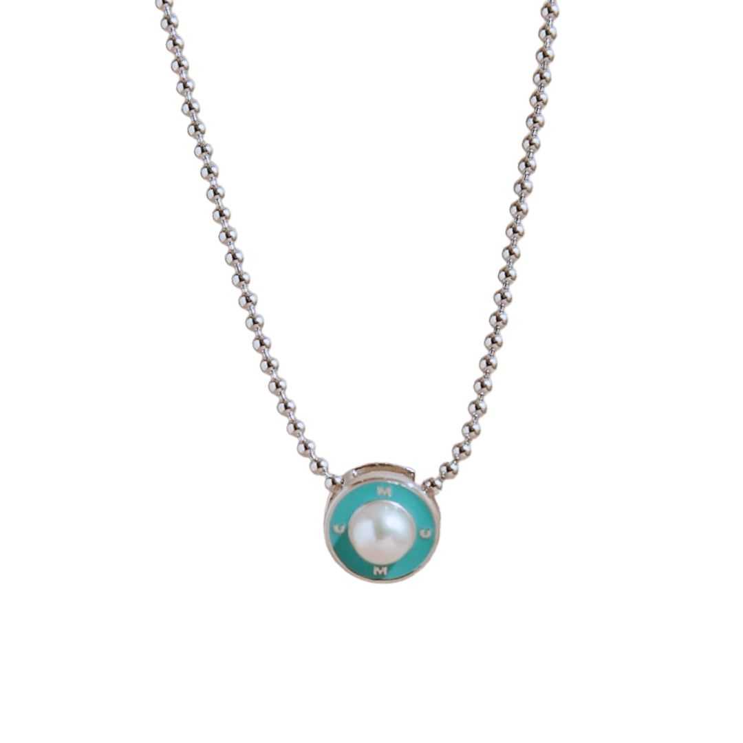 Pearl Button Charm Necklace