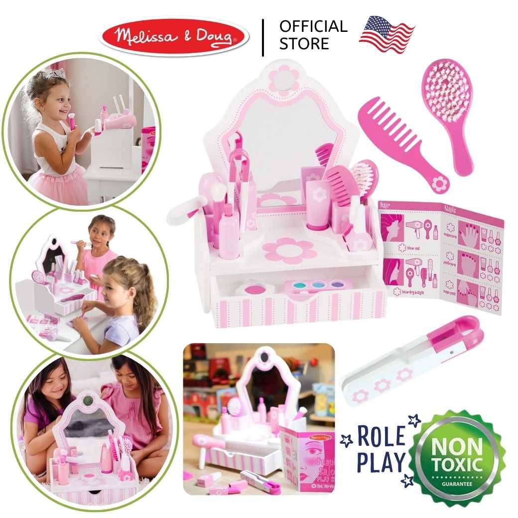 (ของแท้ USA) โต๊ะเครื่องแป้งเด็ก ของเล่น แต่งหน้าเด็ก Beauty Salon Melissa & Doug เล่นสวมบทบาท 3026
