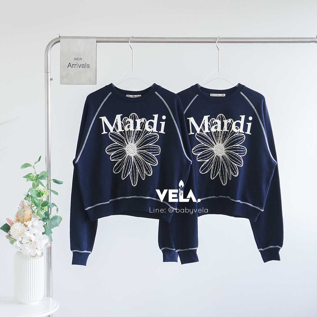Mardi Sweatshirt Raglan Flowermardi (Navy Ivory)