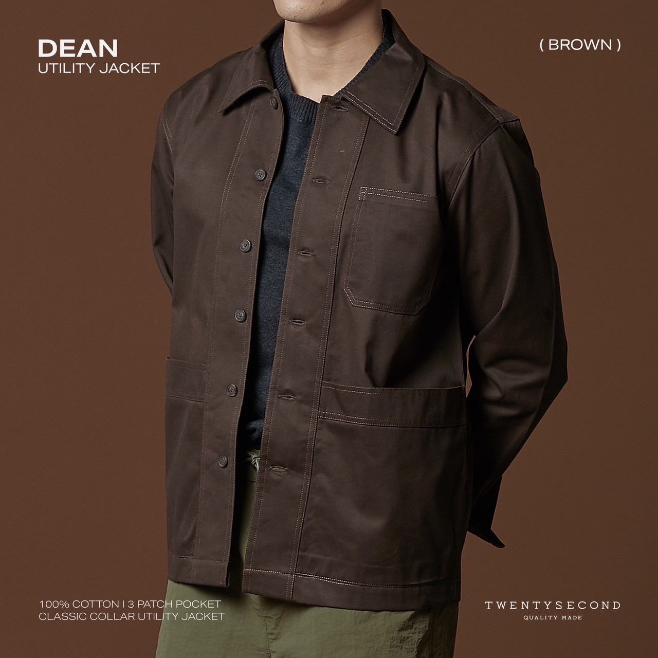 DEAN UTILITY JACKET - BROWN