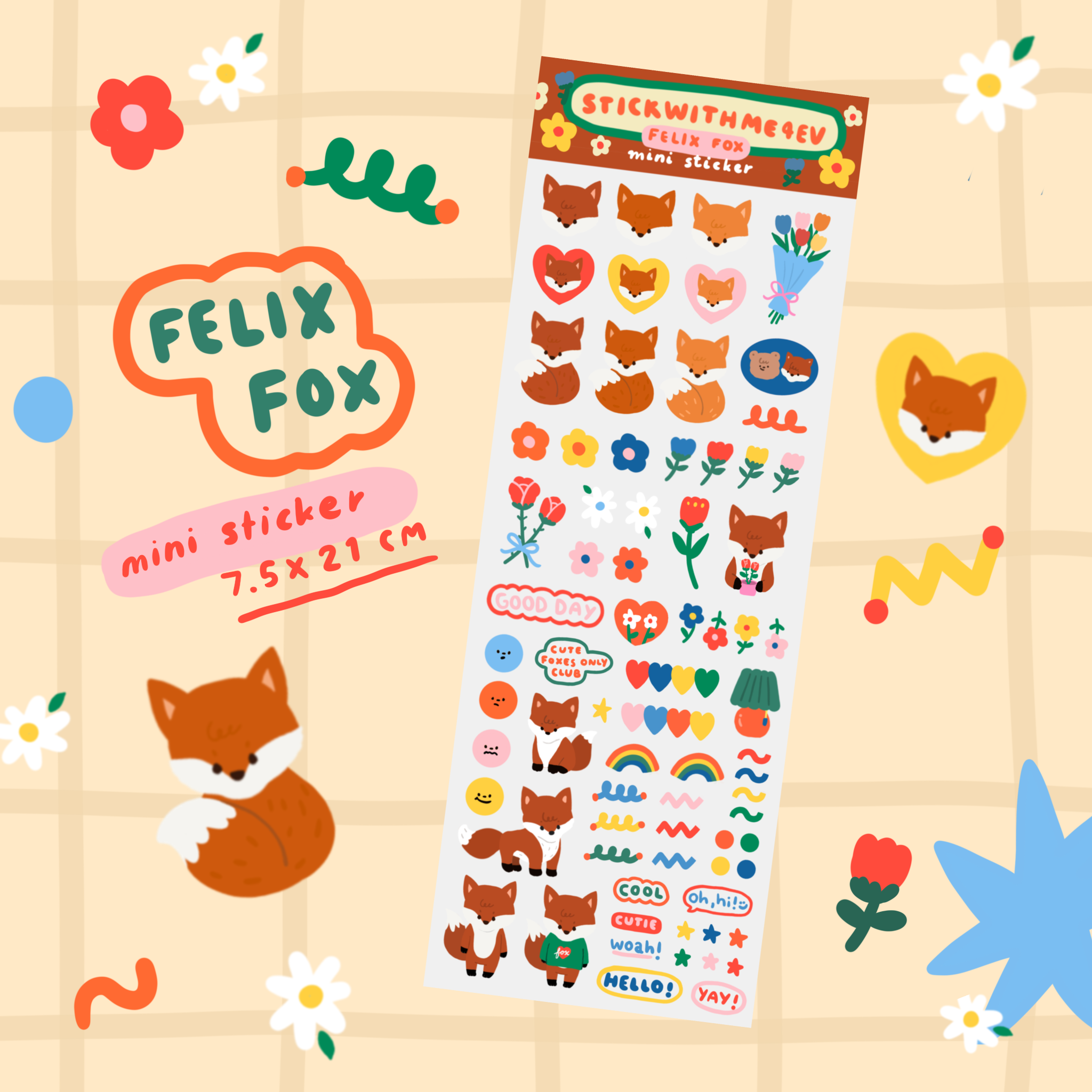 Mini sticker : Felix fox