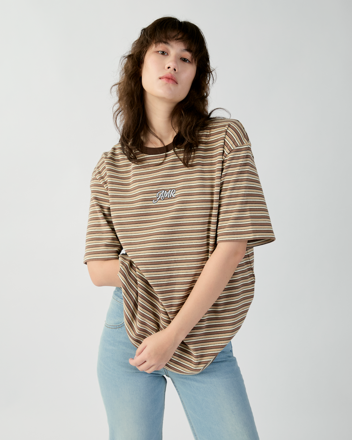 AMR DE SAISON ( AIMER ) - AMR Oversized T-Shirt in Stripe
