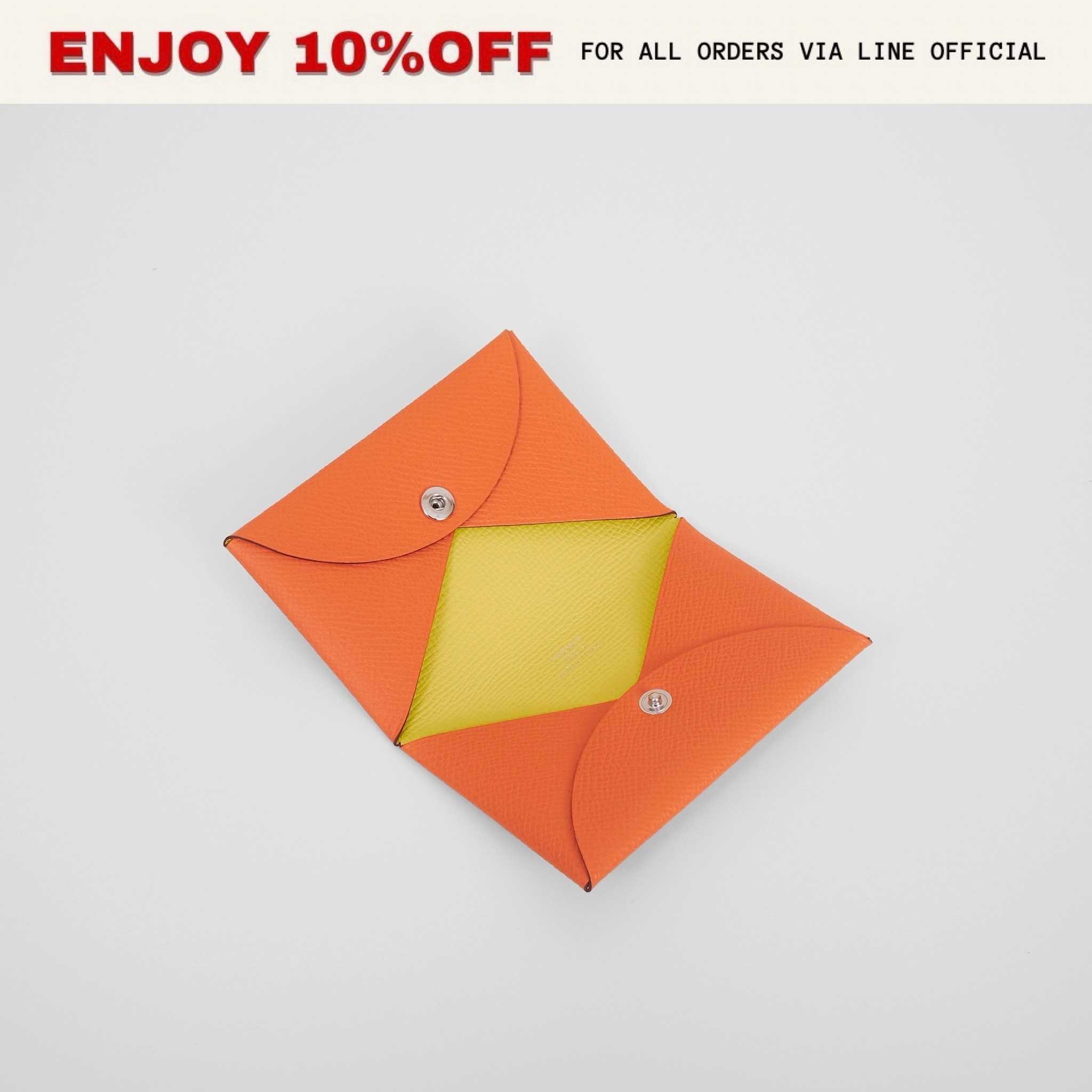 NEW! HERMES Calvi verso card holder Epsom  | Bag