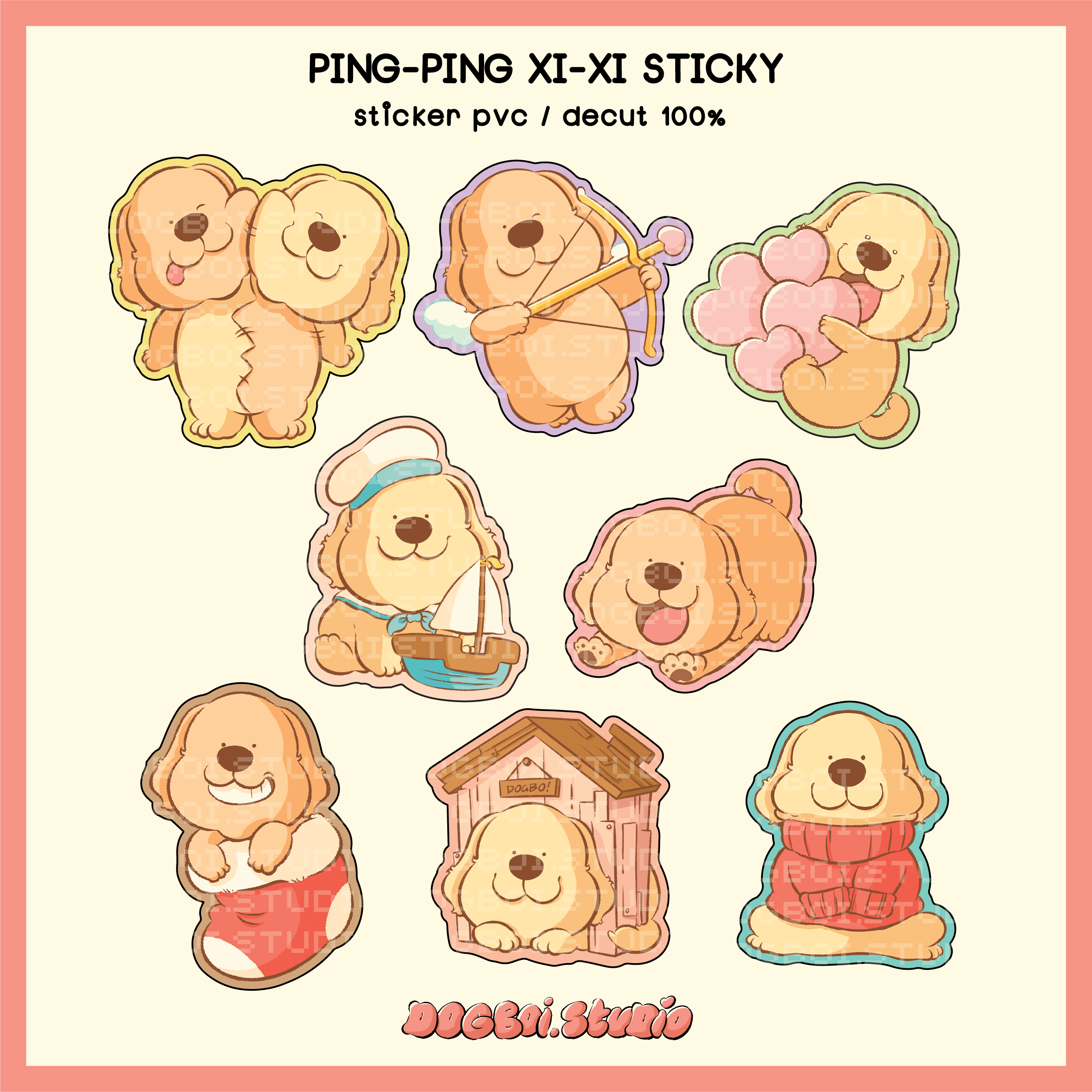 DOGBOI sticker pvc🐶PINGXI sticky สติ๊กเกอร์หมาเด็กปิงปิง&ซีซี!!