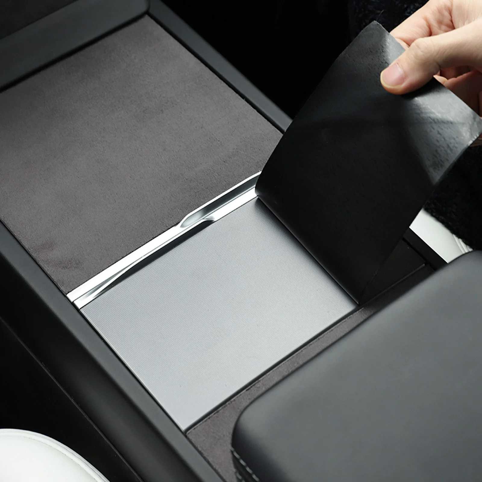 Suede console cover