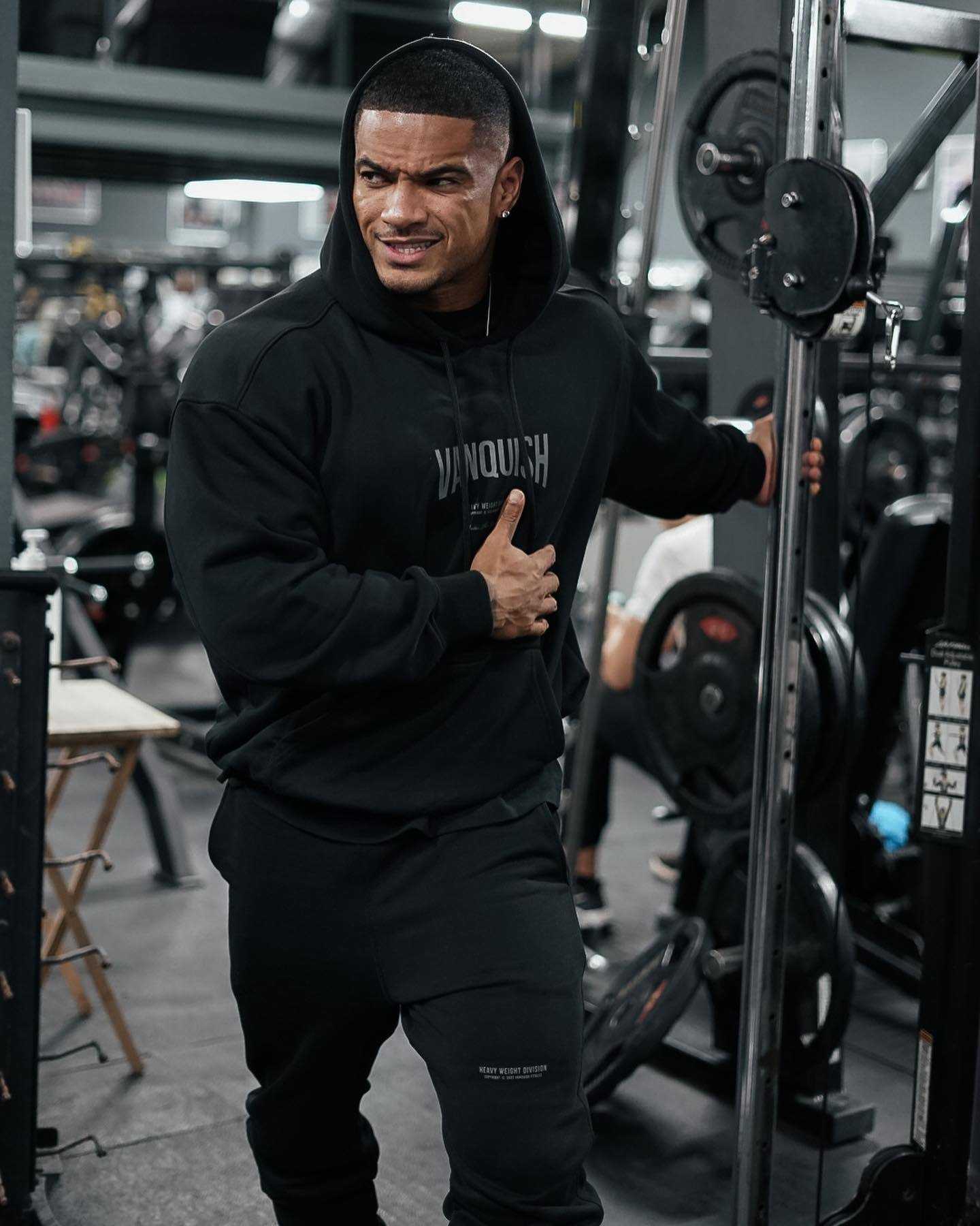 ฮู้ดแขนยาว VANQUISH #15 / ผ้าคอตตอนผสมโพลีฯ ใส่คลุมออกกำลังกาย หรือใส่อากาศเย็นได้ ผ้านิ่มใส่สบาย