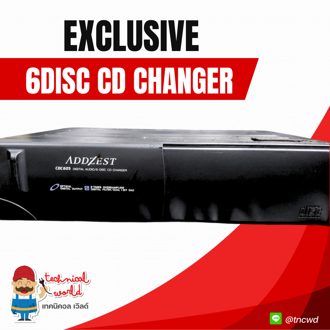 นำเข้าJapanแท้ กล่องซีดี 6แผ่น Clarion ADDZEST CDC605 Digital audio สายต่อครบพร้อมใช้งาน