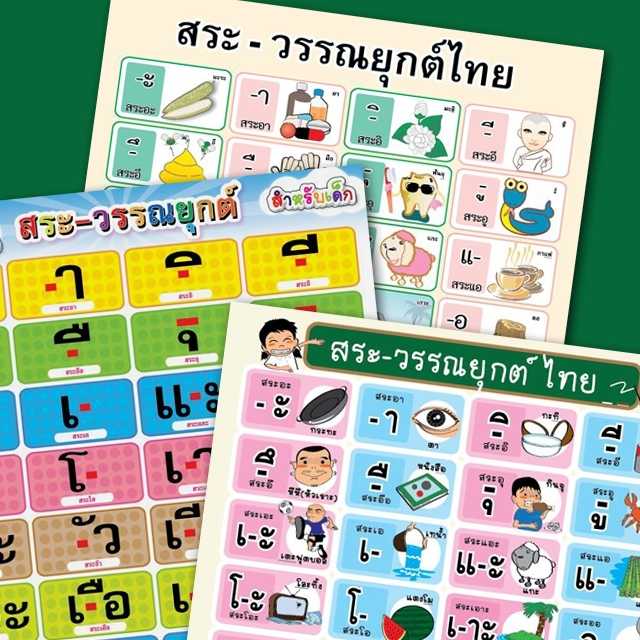 โปสเตอร์พลาสติก  PP วิชาภาษาไทย สระ