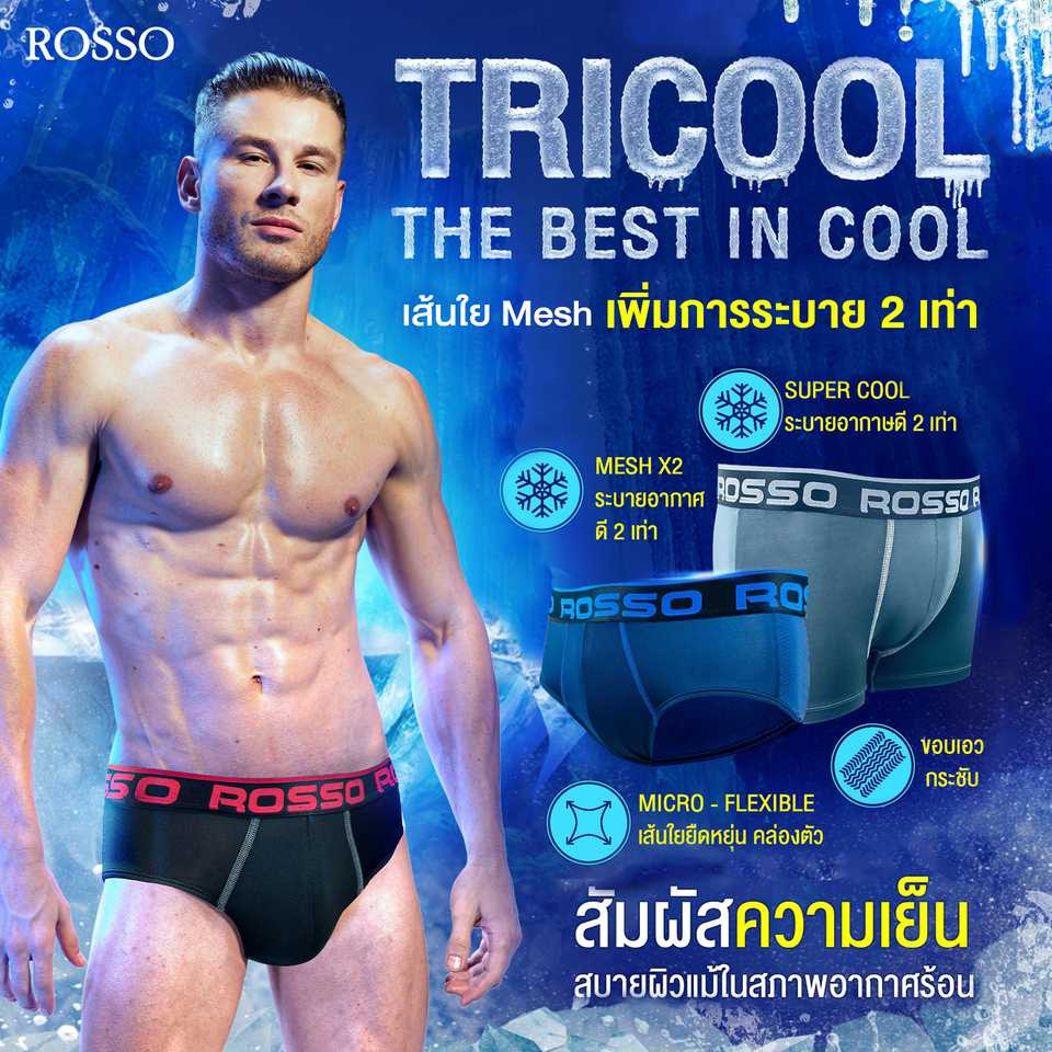 Rosso Tri-cool X Mesh ทรง Brief  (แพ็ก 6 ตัวคละสี)