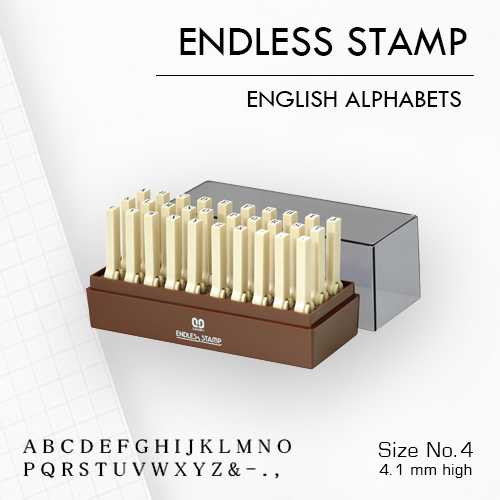 SANBY ตรายางประกอบได้ รุ่น ENDLESS STAMP ชุดอักษรอังกฤษ #4 (ขนาดอักษร 4.1 มม.)