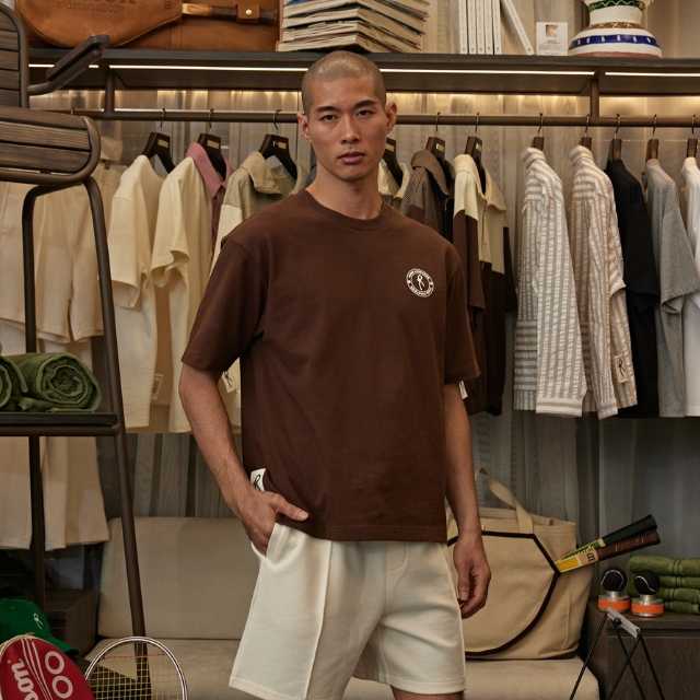 Brown Grand Slam Logo Tee