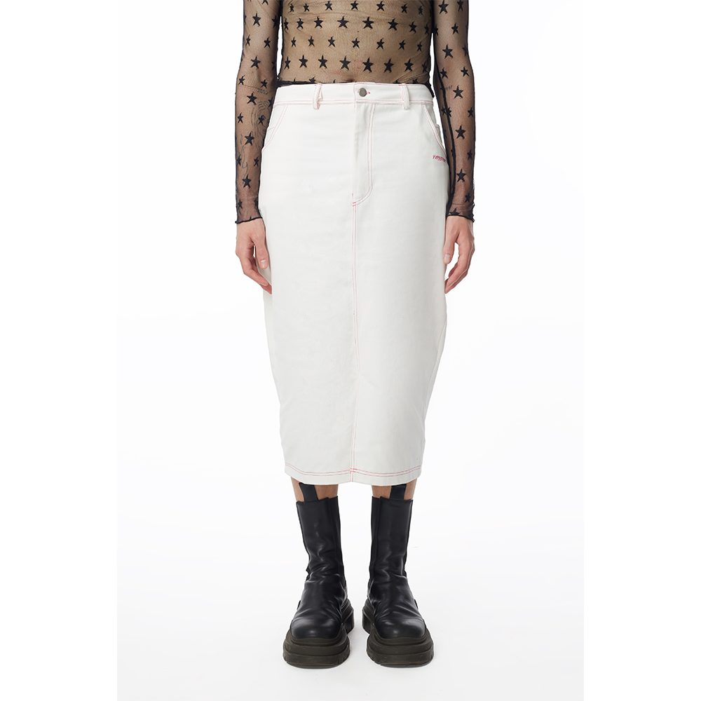(50% OFF DEFECT) Downtown Denim Midi in Ivory