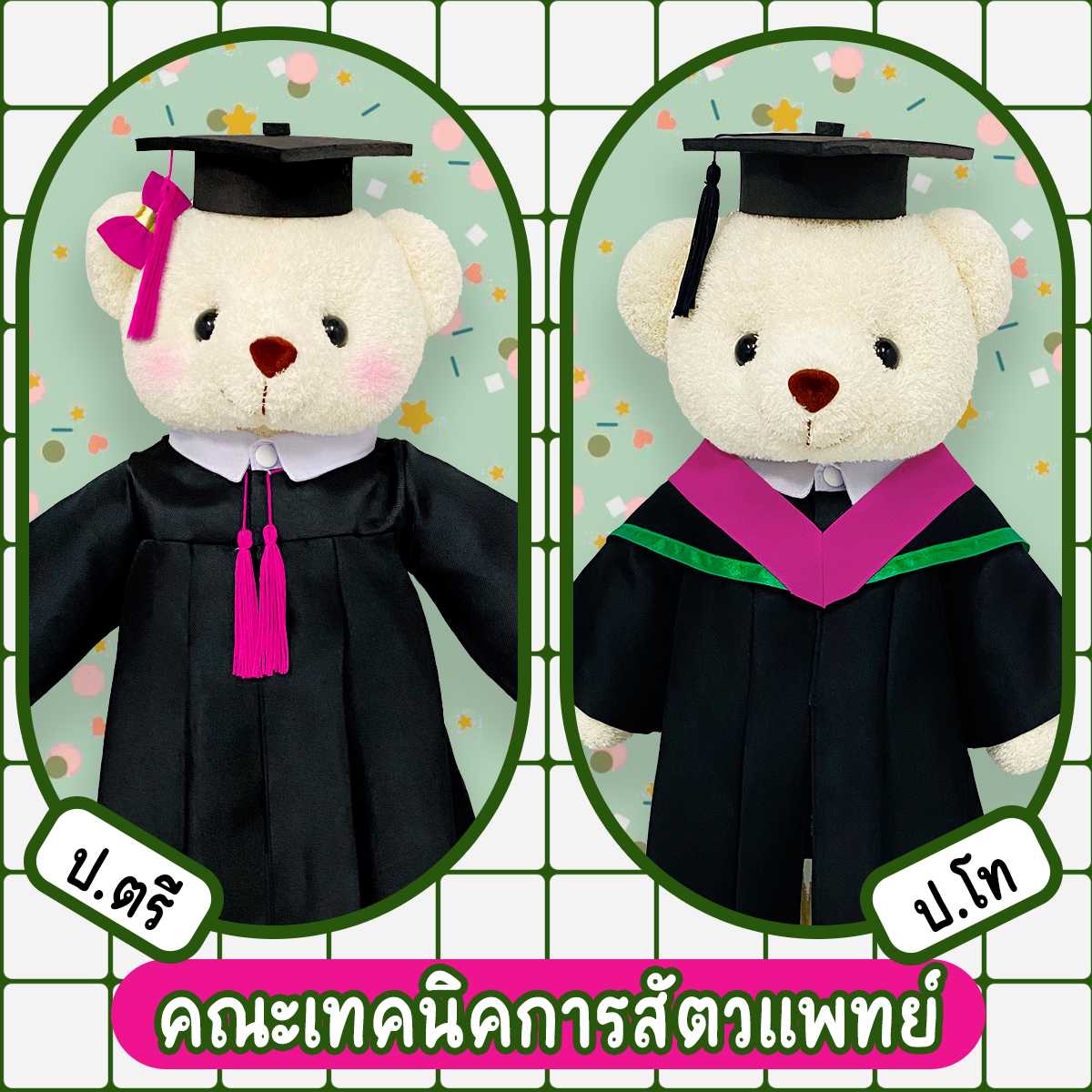 ตุ๊กตาหมีชุดครุย ม.เกษตร คณะเทคนิคการสัตวแพทย์