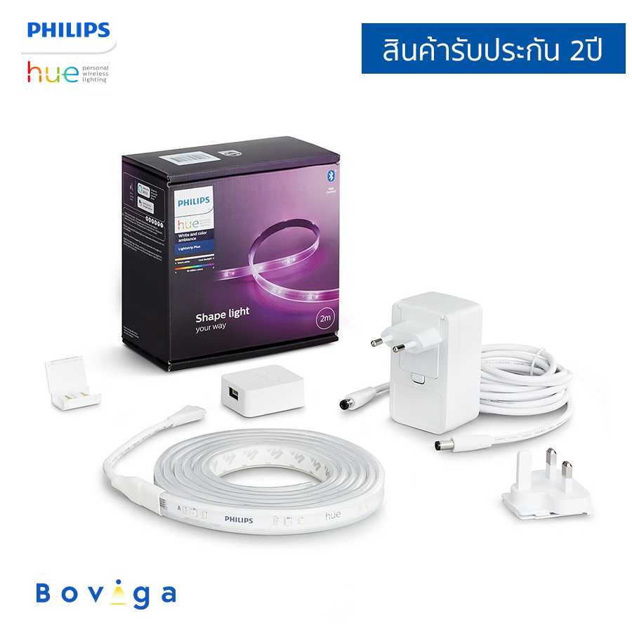 ไฟเส้น 16 ล้านสี Philips Hue LightStrip Plus Bluetooth ตัวต่อ ยาว 2 เมตร