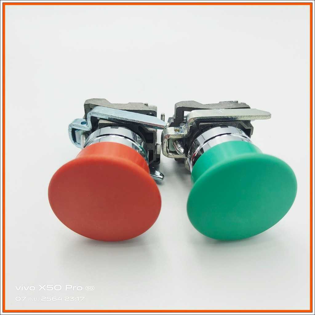 MODEL:XB4-BC PUSHBUTTON SWITCH 22MM. สวิตซ์ปุ่มกดหัวเห็ด 22มิลแบบกดไม่ล็อค