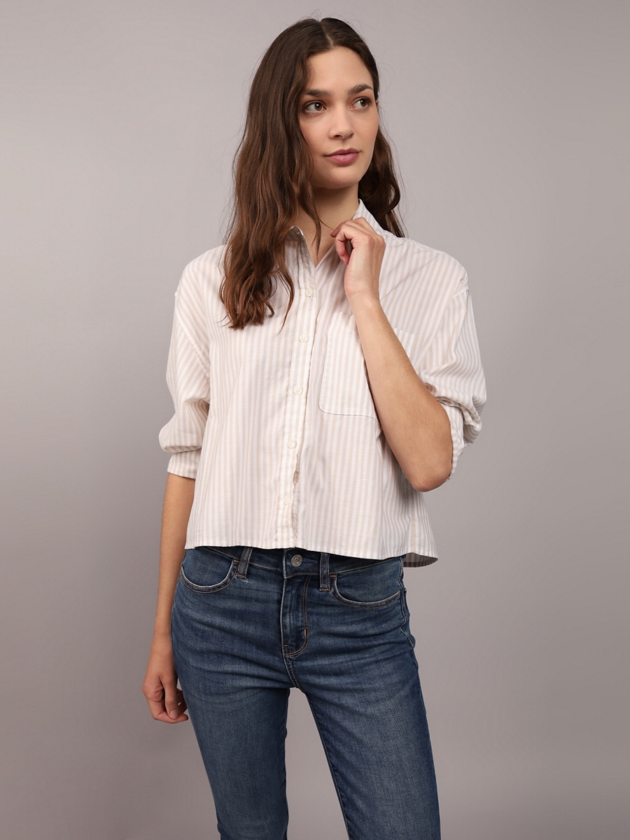 เสื้อ ผู้หญิง 5920 CORE CROP STRIPE ( 035-5920-207 )