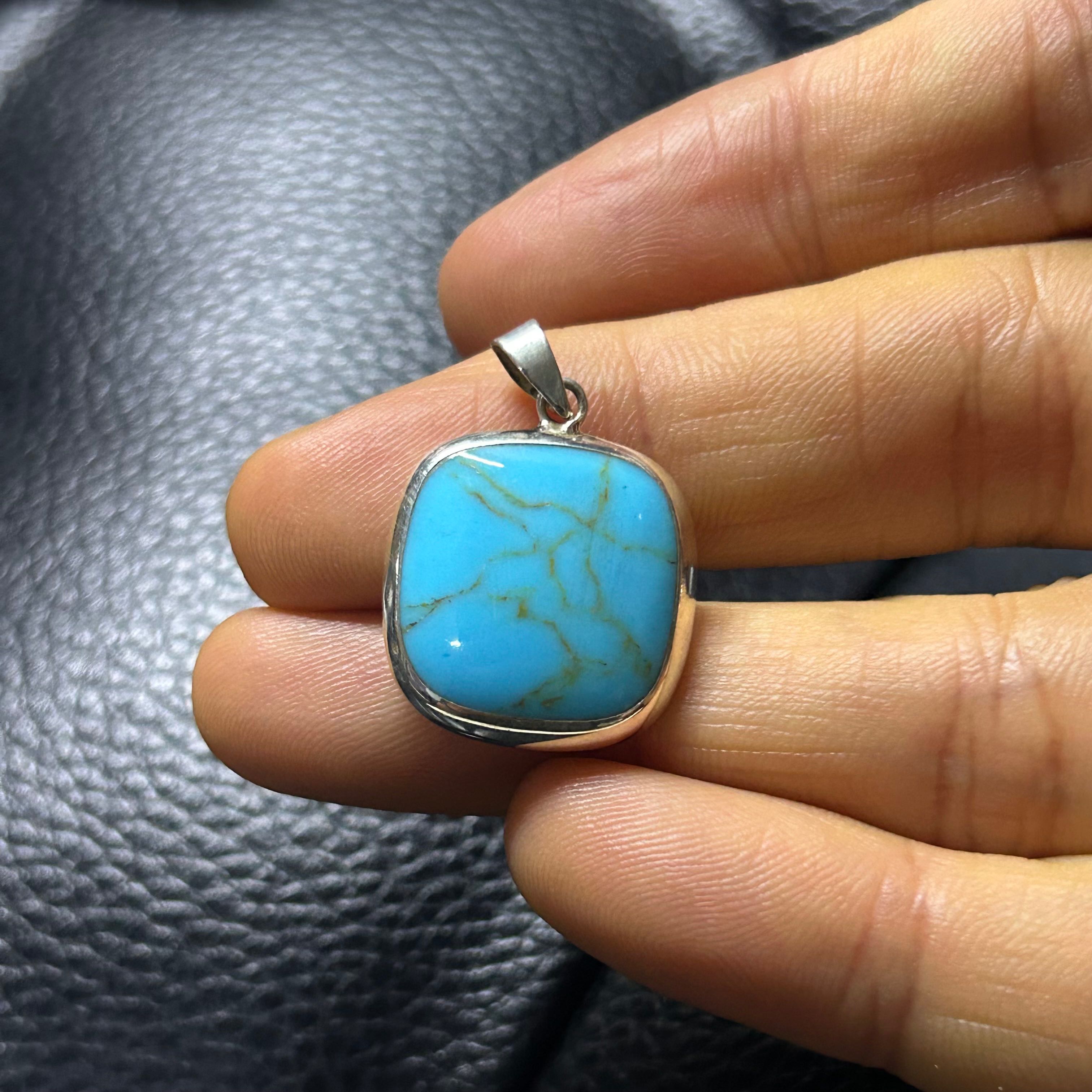 จี้ เงินแท้925 ประดับTurquoiseสลับมุก  
