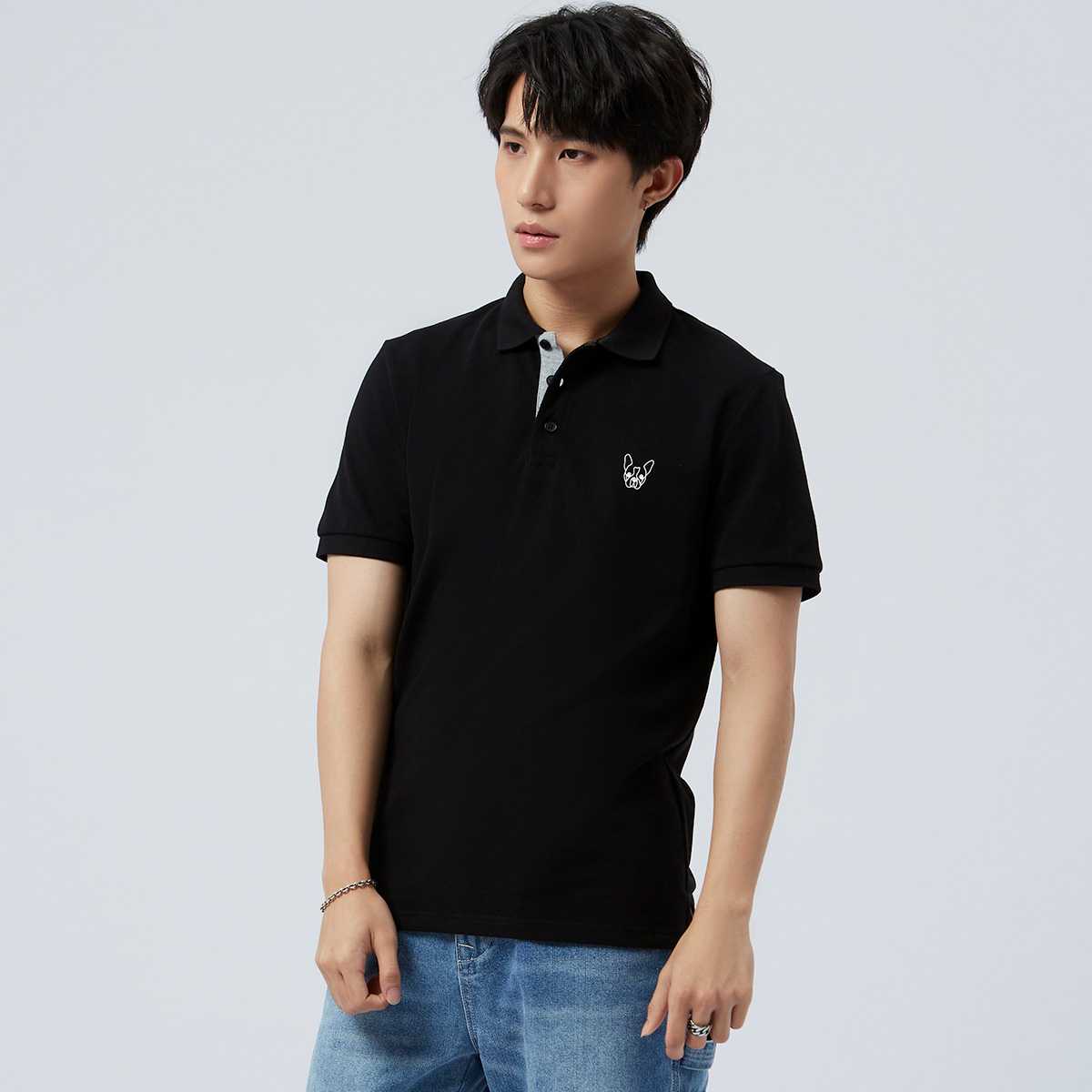 เสื้อโปโลคอจีนลายเฟรนช์ชี่ | Band Collar Polo Shirt | 03988