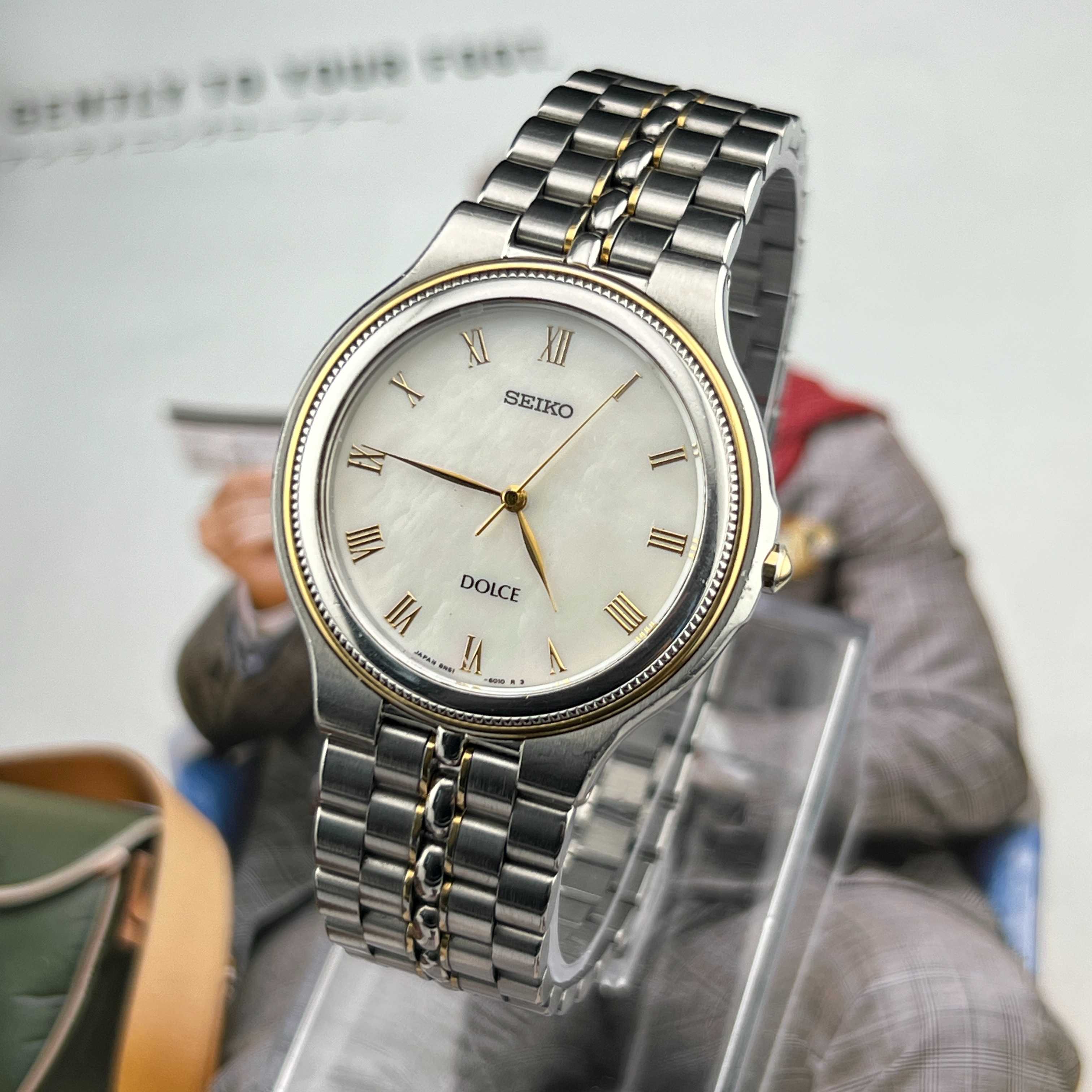 Vintage Seiko Dolce Roman Quartz White Dial Ref.8N51-6010 JDM Japan 1992