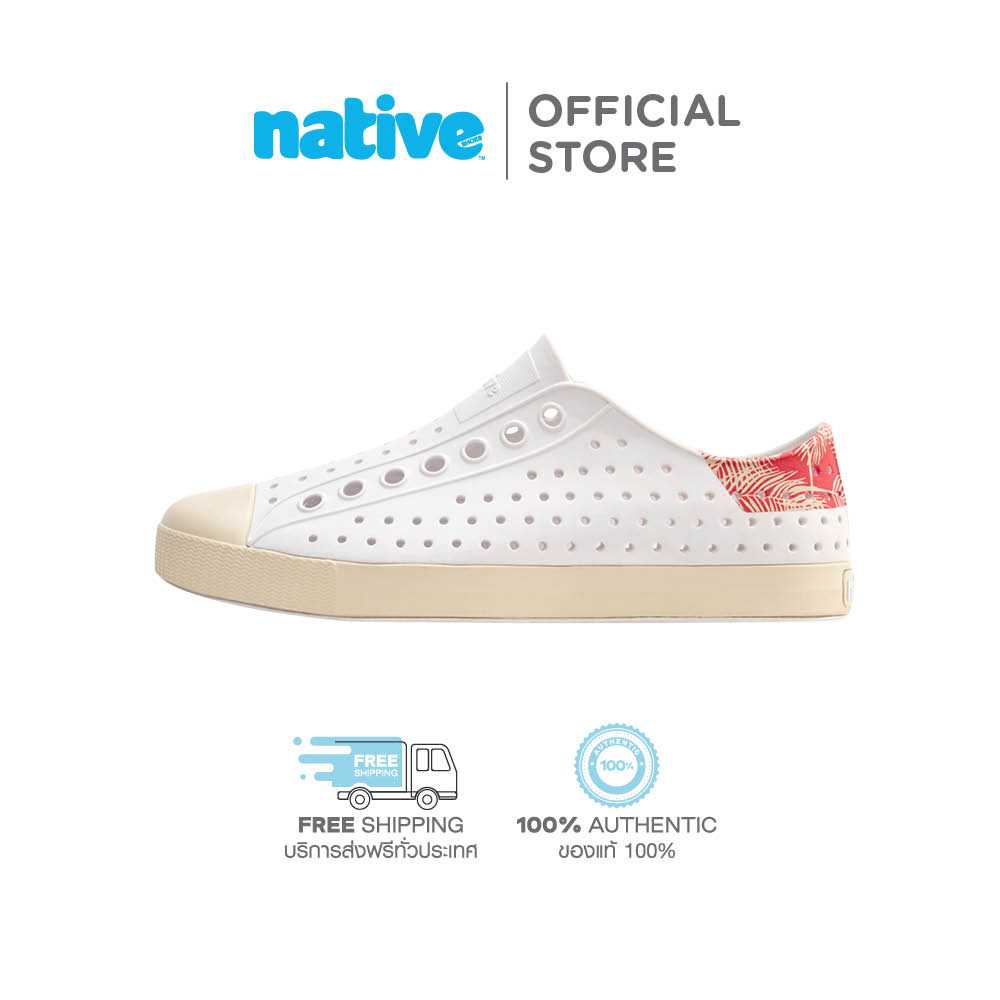Nativeรองเท้ากันน้ำผู้ใหญ่EVAรุ่นJeffersonWanderfoamBlockShellWhite/BoneWhite/PopsiclePalmBlock