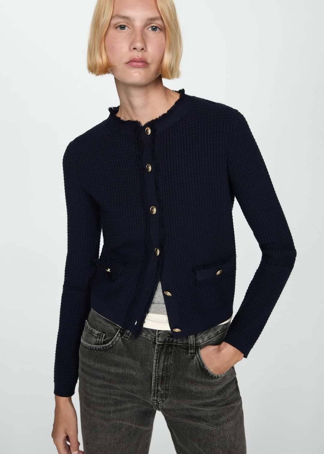 MANGO Button knit cardigan