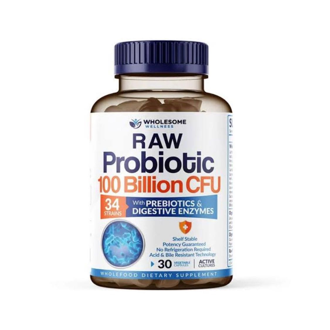 Wholesome Wellness  Raw Probiotic 100 Billion CFU