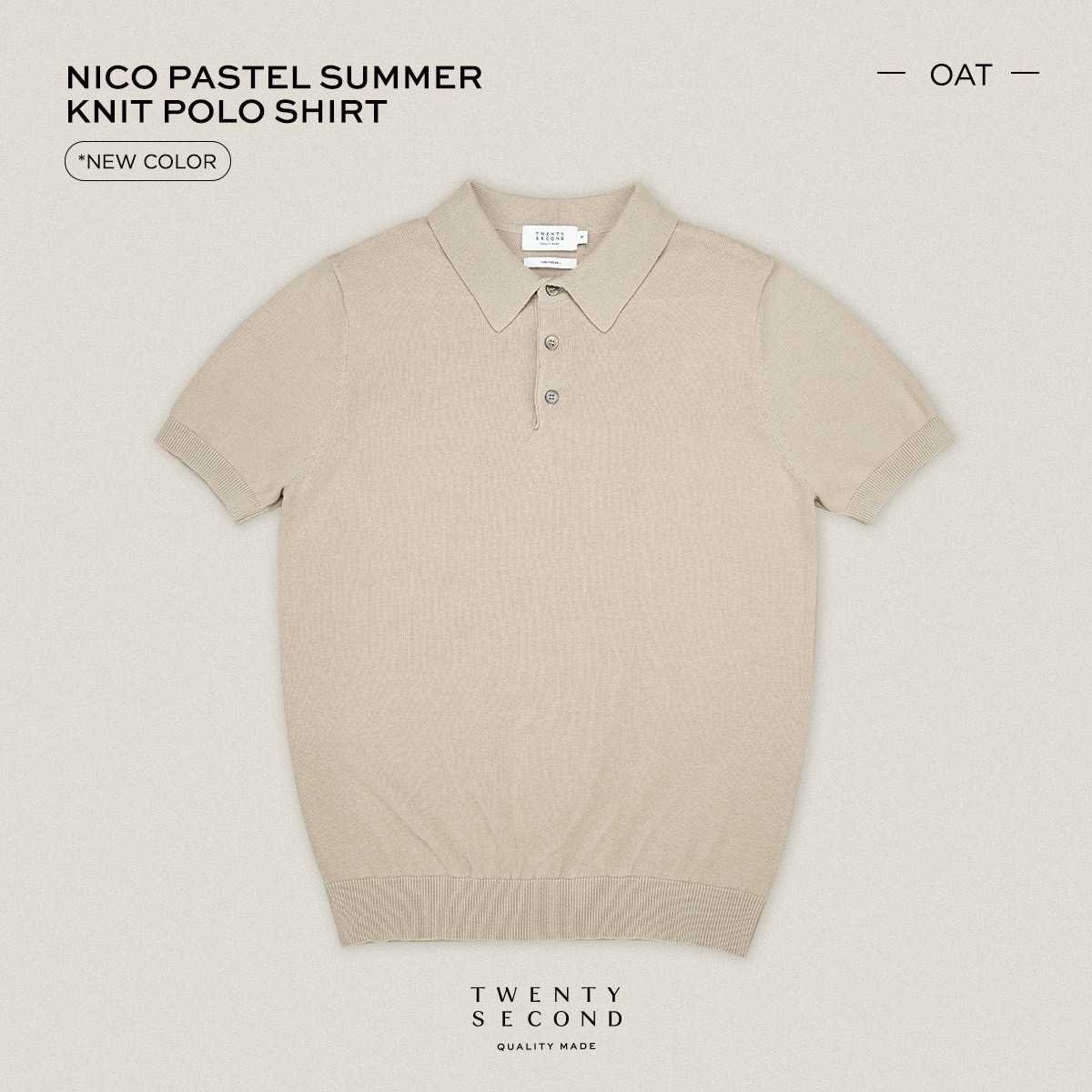 NICO KNIT POLO - OATMEAL