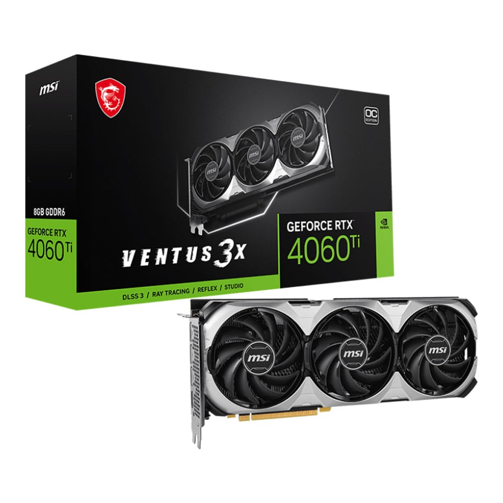 VGA (การ์ดแสดงผล) MSI GEFORCE RTX 4060 TI VENTUS 3X E 8G OC - 8GB GDDR6