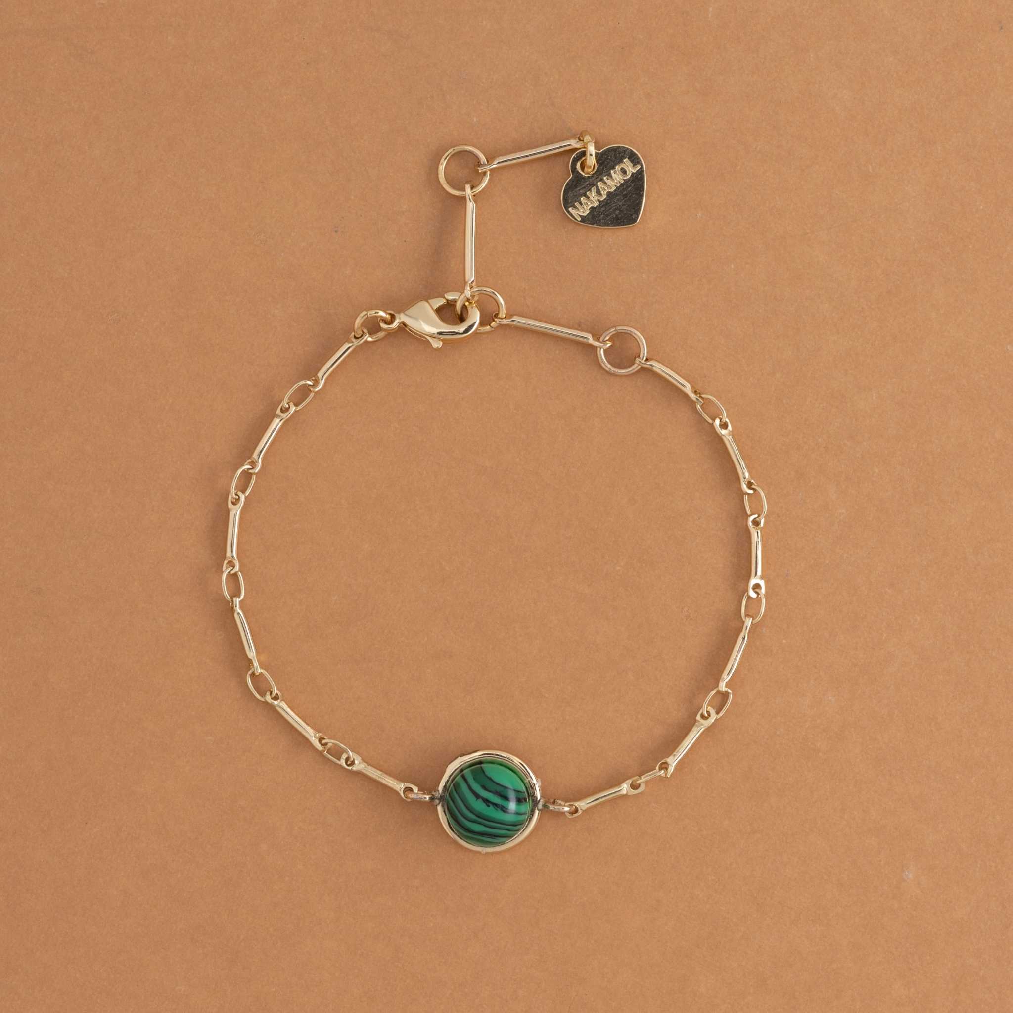 MALACHITE COIN STONE BRACELET