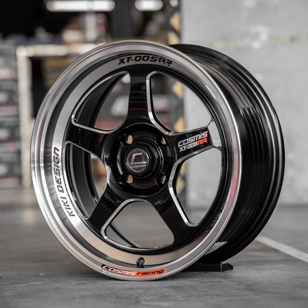 แม็กซ์ XT-005RR(YA031) 15X6.5 4X100 ET30 CB.73.1 B32-W+PLATE (สีดำ+มิลลิ่งข้างก้าน+ขอบเงา+เพลท)